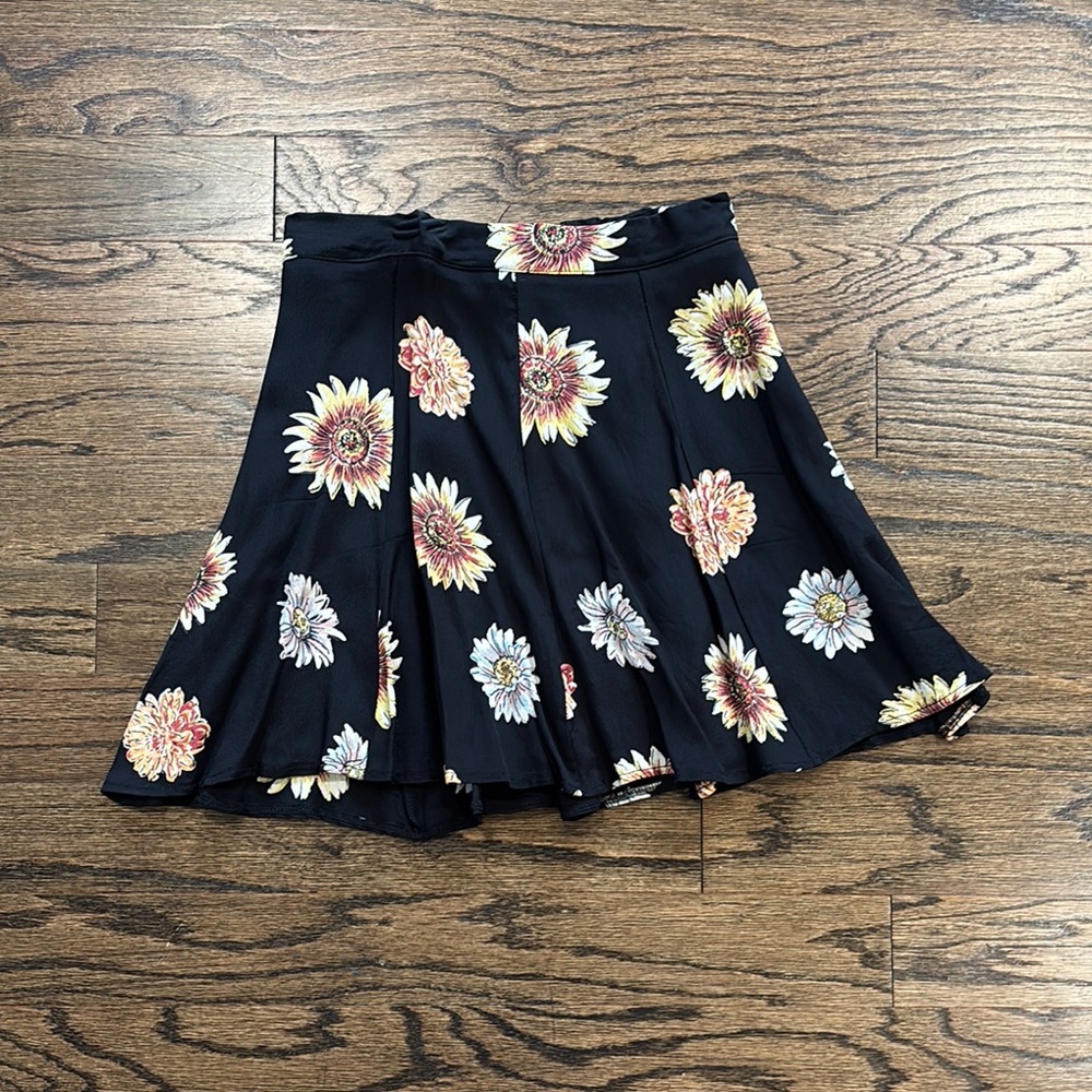 Brandy Melville Floral Black Skirt